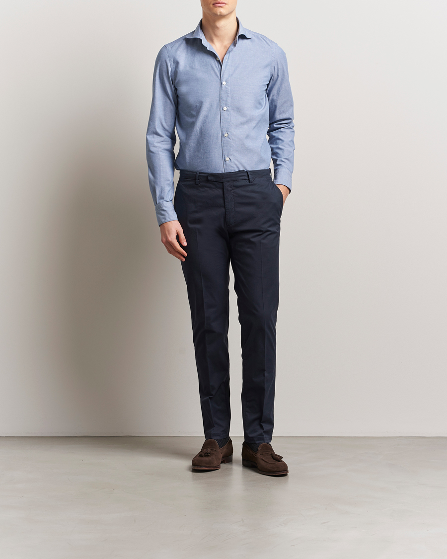 Herren | Hemden | Finamore Napoli | Gaeta Chambray Shirt Blue
