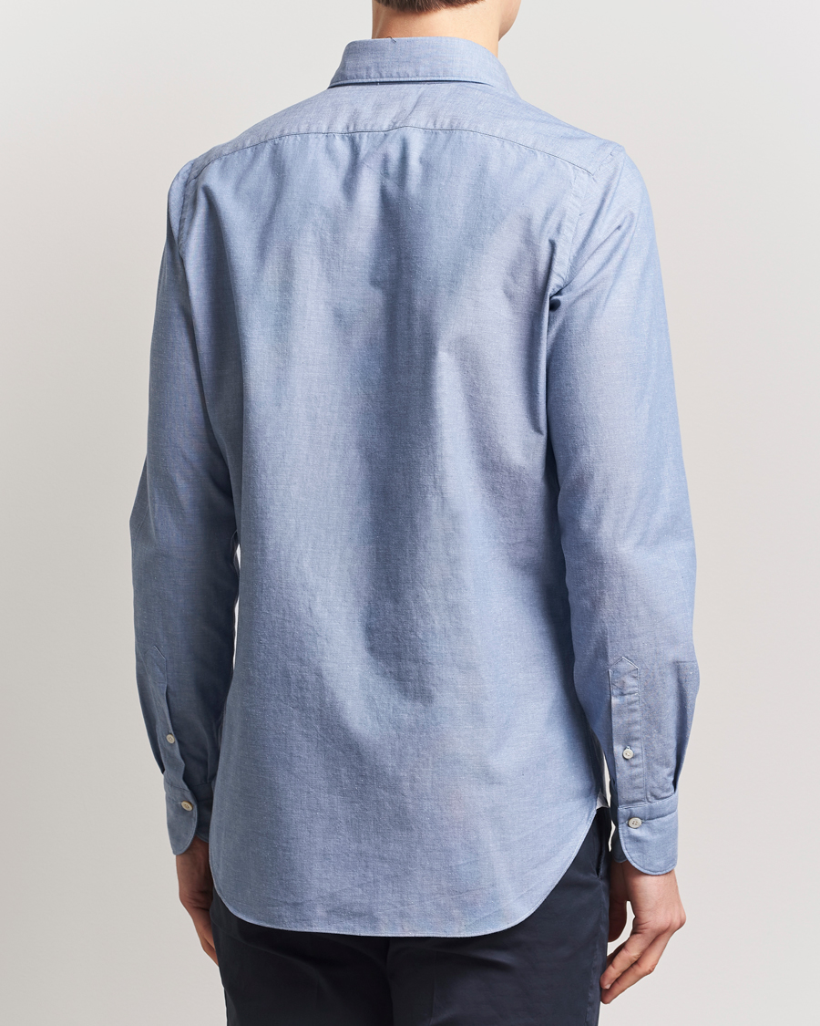 Herren | Hemden | Finamore Napoli | Gaeta Chambray Shirt Blue