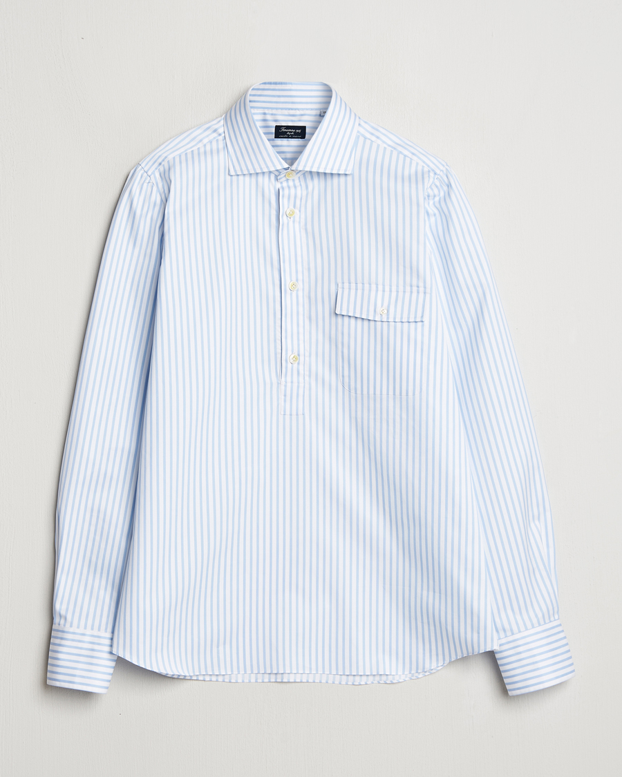 Herren | Hemden | Finamore Napoli | Porto Popover Shirt Light Blue