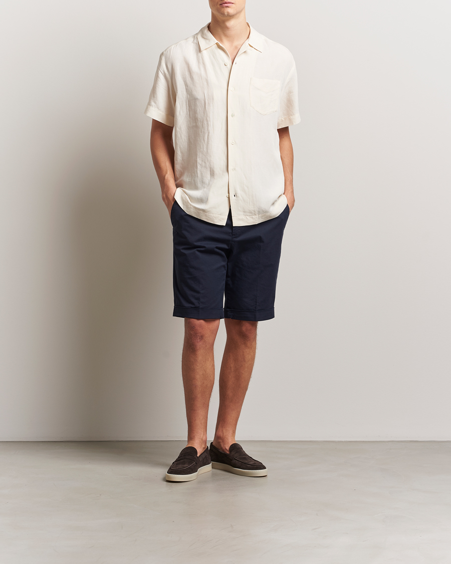 Herren | Shorts | Briglia 1949 | Pleated Cotton Shorts Navy