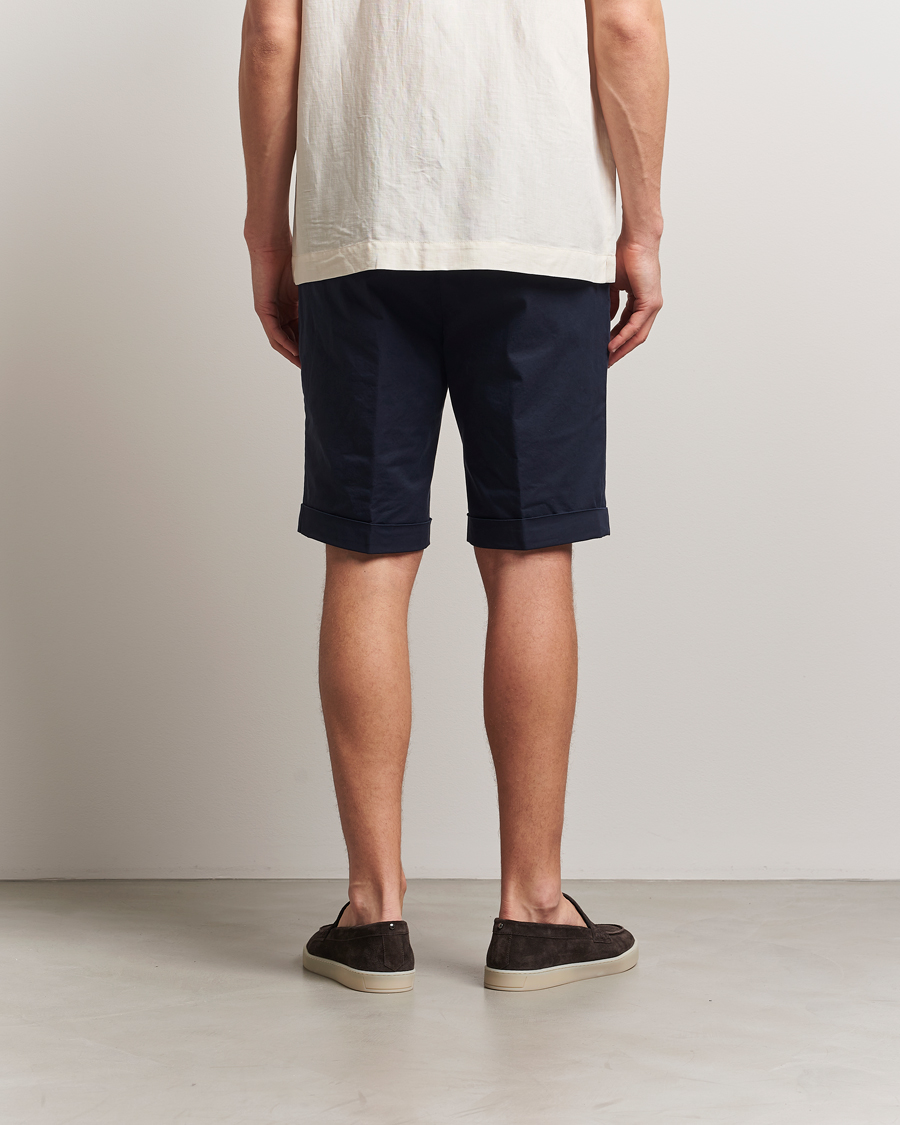 Herren | Shorts | Briglia 1949 | Pleated Cotton Shorts Navy