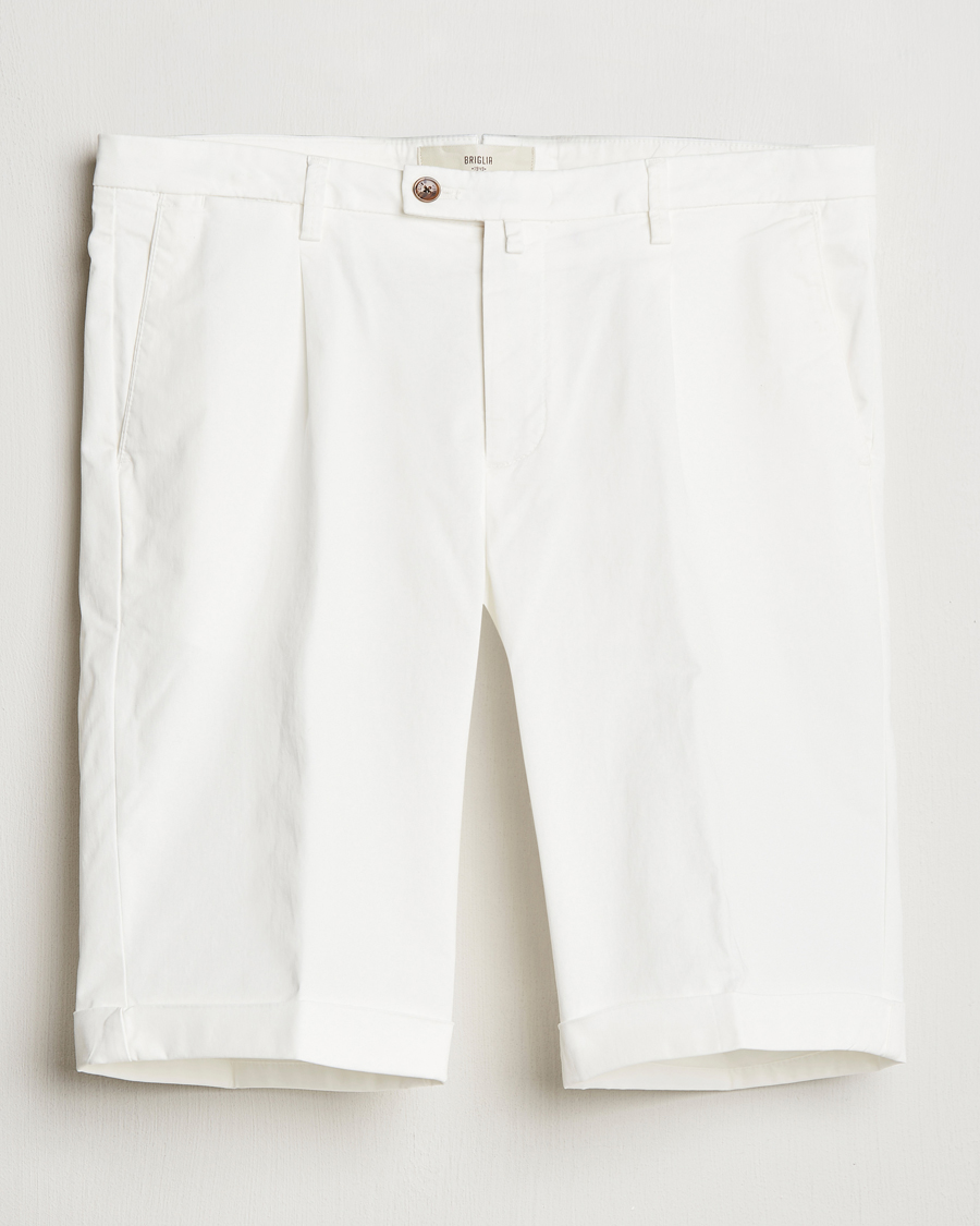 Herren | Shorts | Briglia 1949 | Pleated Cotton Shorts White