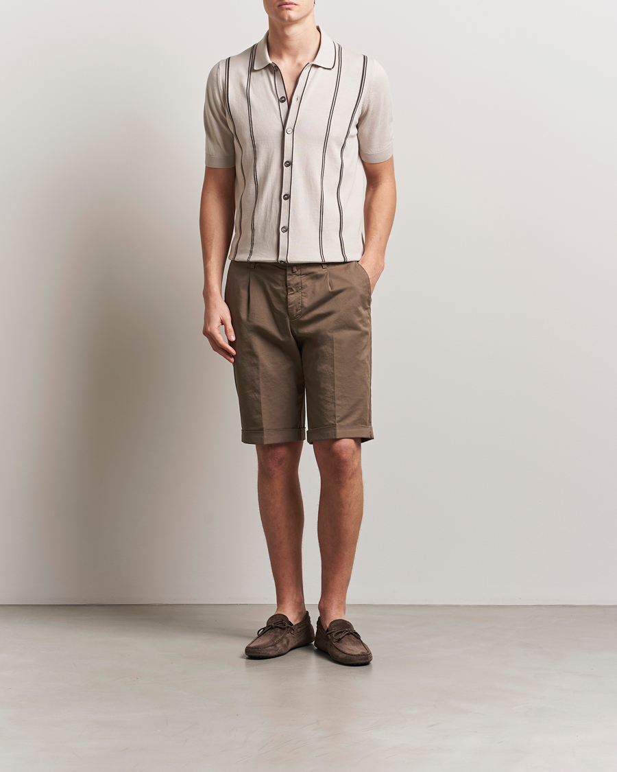 Herren | Shorts | Briglia 1949 | Pleated Cotton Shorts Brown