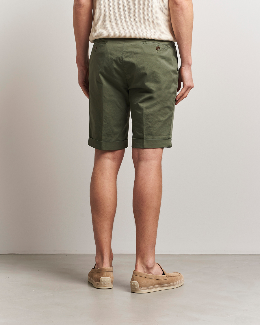 Herren | Shorts | Briglia 1949 | Pleated Cotton Shorts Olive