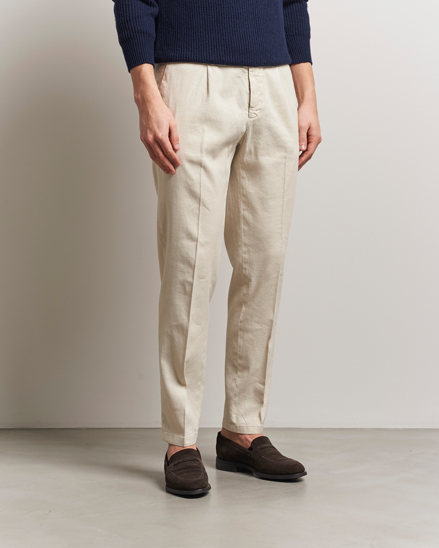 Herren | Hosen | Briglia 1949 | Pleated Linen Trousers Cream