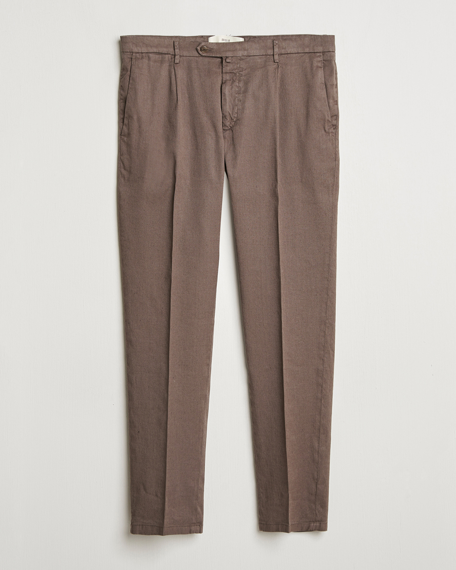 Herren | Hosen | Briglia 1949 | Pleated Linen Trousers Brown