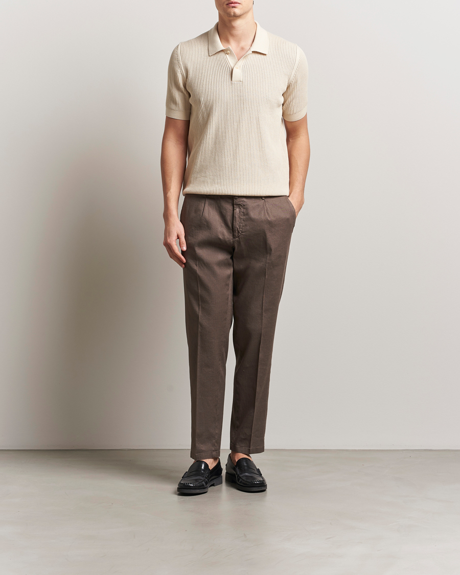 Herren | Hosen | Briglia 1949 | Pleated Linen Trousers Brown