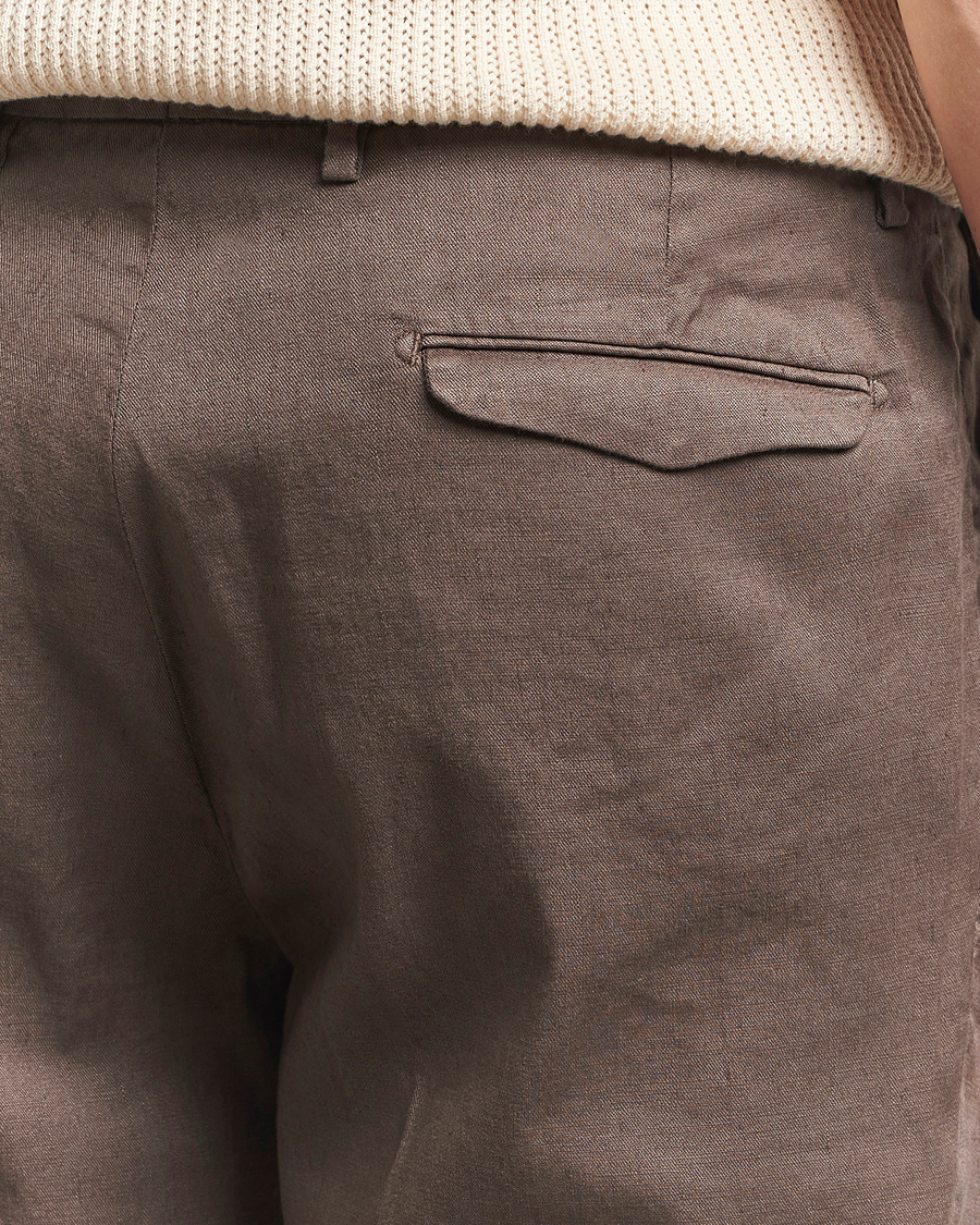 Herren | Hosen | Briglia 1949 | Pleated Linen Trousers Brown