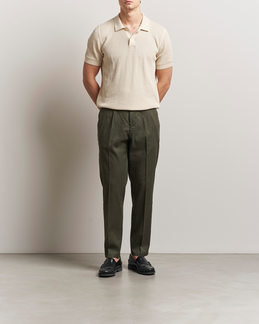 Herren | Hosen | Briglia 1949 | Pleated Linen Trousers Olive