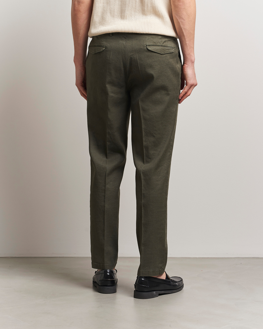 Herren | Hosen | Briglia 1949 | Pleated Linen Trousers Olive