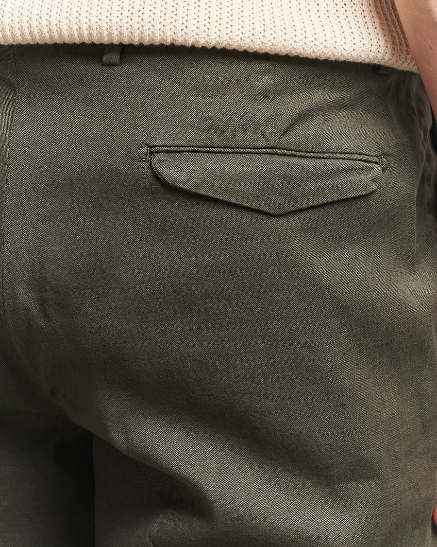 Herren | Hosen | Briglia 1949 | Pleated Linen Trousers Olive