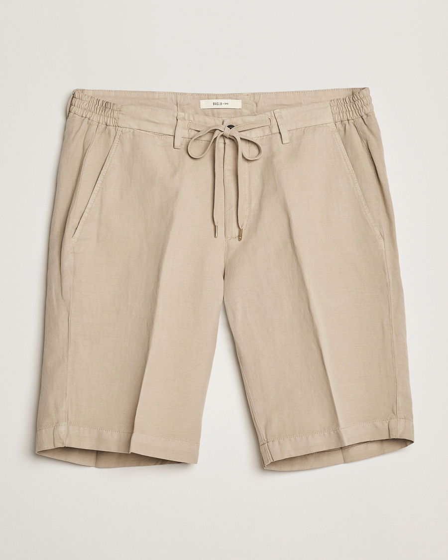 Herren | Shorts | Briglia 1949 | Linen/Cotton Drawstring Shorts Beige