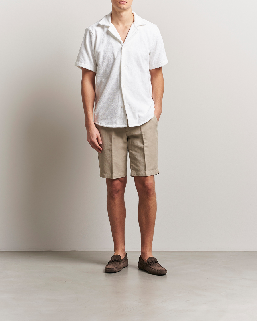 Herren | Shorts | Briglia 1949 | Linen/Cotton Drawstring Shorts Beige