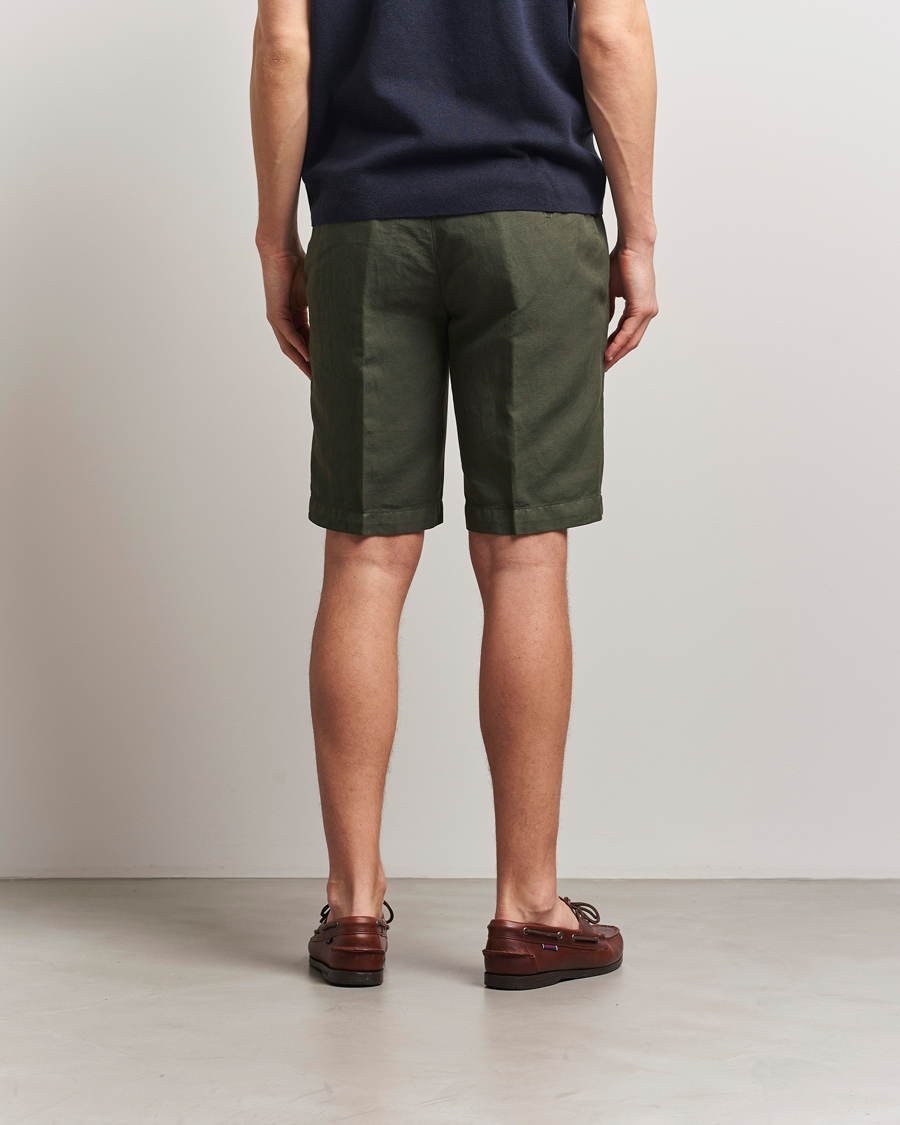 Herren | Shorts | Briglia 1949 | Linen/Cotton Drawstring Shorts Olive