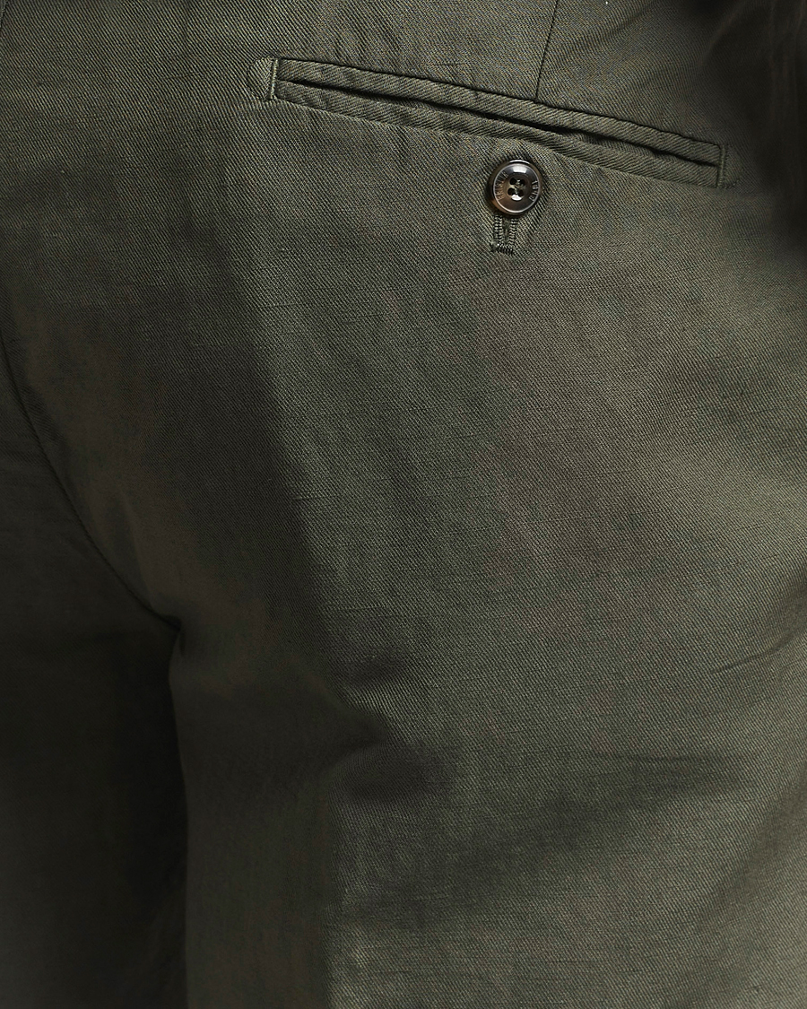 Herren | Shorts | Briglia 1949 | Linen/Cotton Drawstring Shorts Olive