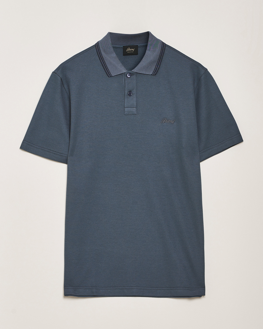 Herren | Poloshirts | Brioni | Short Sleeve Cotton Piquet Polo Green