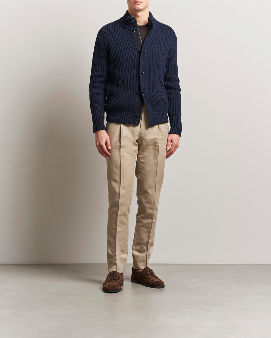 Herren | Hosen | Brioni | Cotton/Linen Pleated Trousers Beige