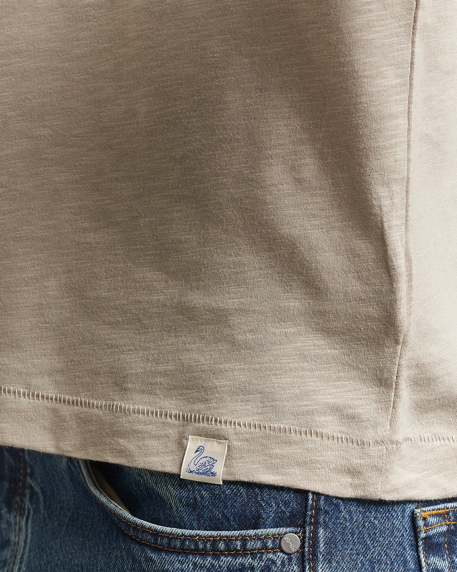 Herren | T-Shirts | Merz b. Schwanen | Organic Pima Cotton Slub Crew Neck T-Shirt Greige
