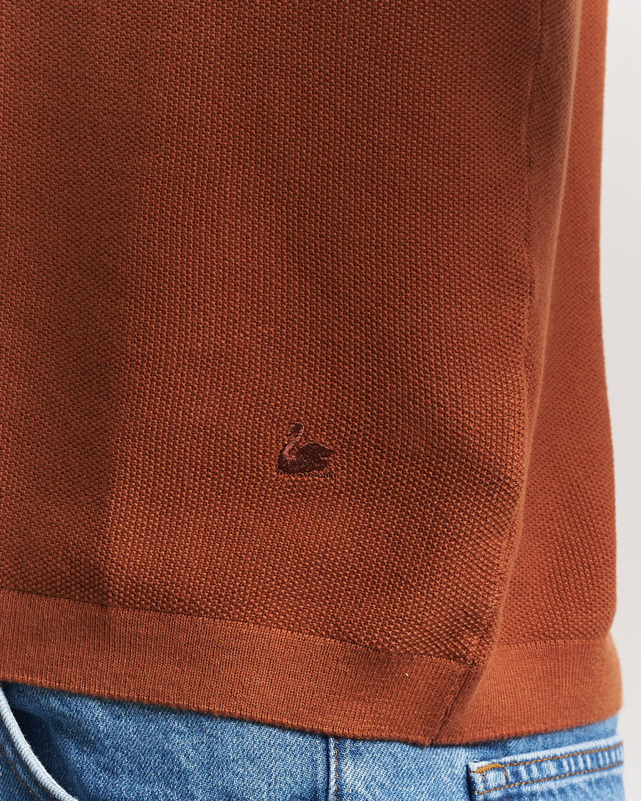 Herren | Poloshirts | Merz b. Schwanen | Relaxed Fit Knitted Polo Caramel