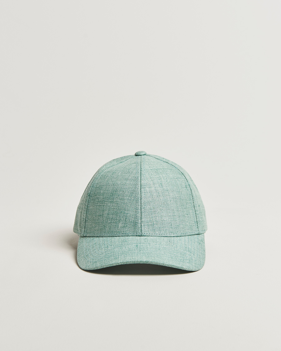Herren | Varsity Headwear Linen Baseball Cap Cyan Green | Varsity Headwear | Linen Baseball Cap Cyan Green