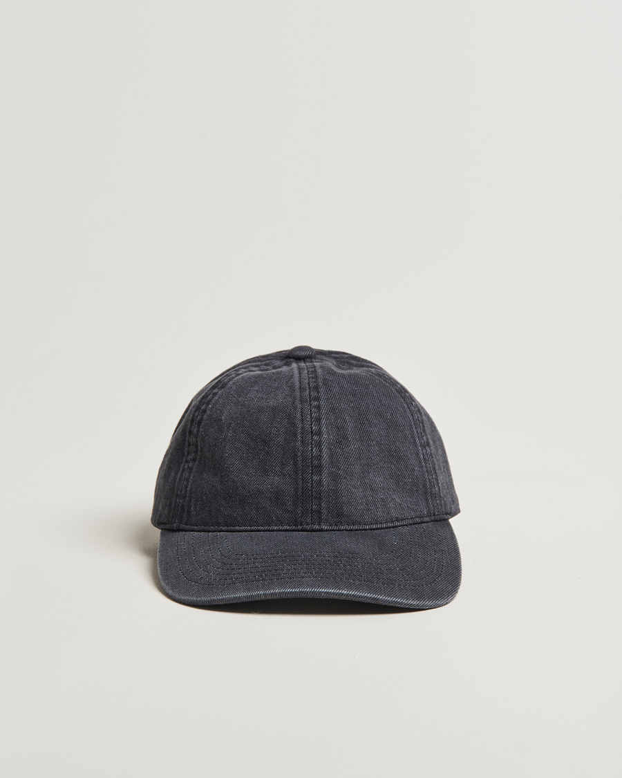 Herren | Varsity Headwear Washed Denim Baseball Cap Black | Varsity Headwear | Washed Denim Baseball Cap Black