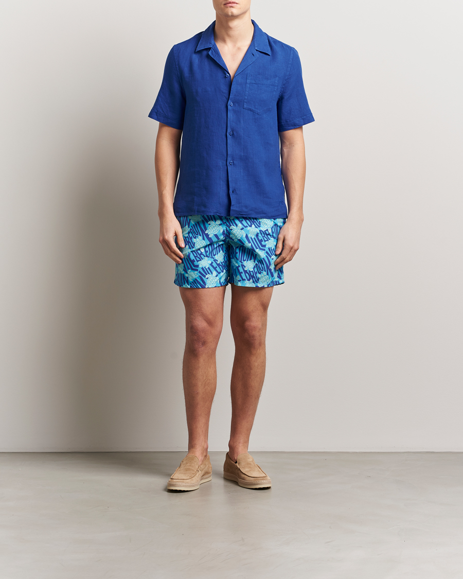 Herren | Badehosen | Vilebrequin | Moorea Swimshorts Topaze Bleue