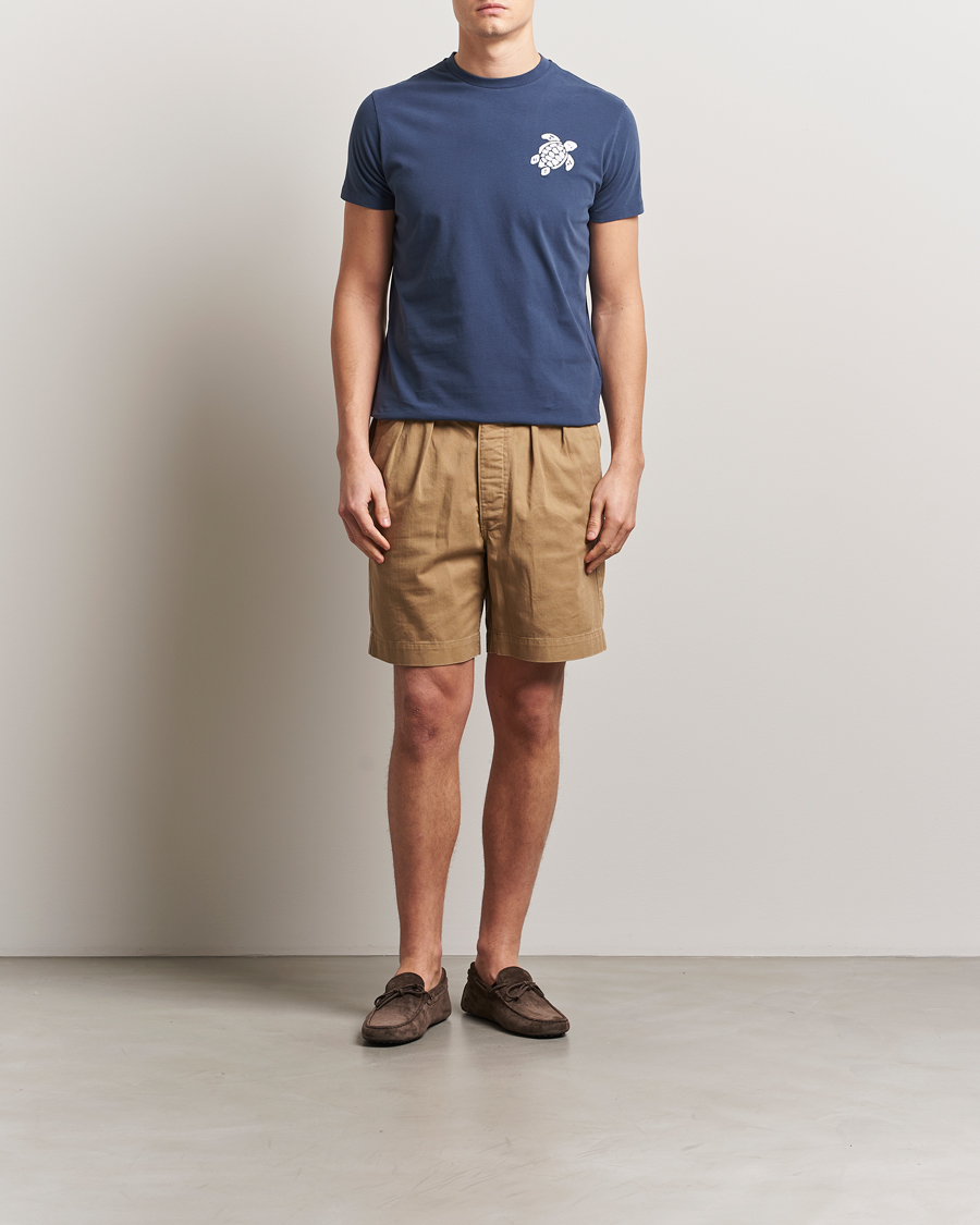 Herren | T-Shirts | Vilebrequin | Portisol Embroidered T-Shirt Bleu Marine
