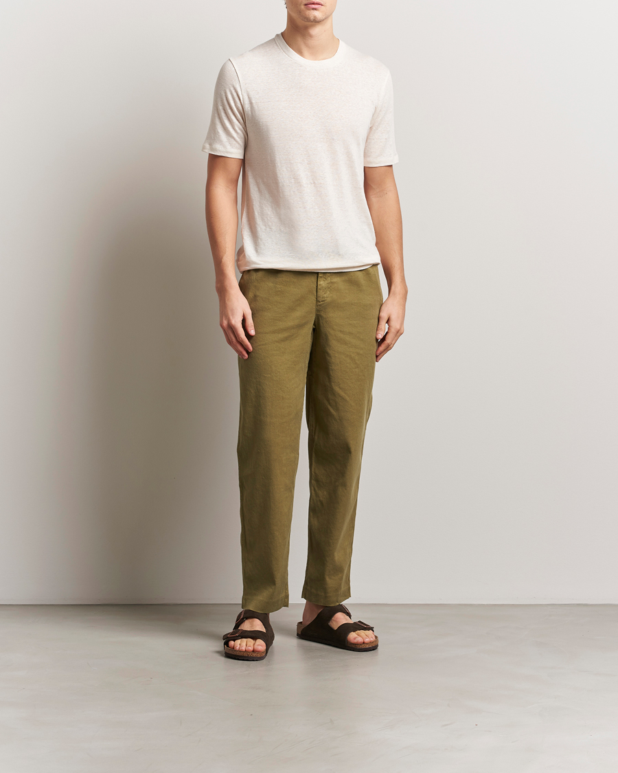 Herren | Hosen | Orlebar Brown | Alex Garment Dyed Linen Pants Agave Green
