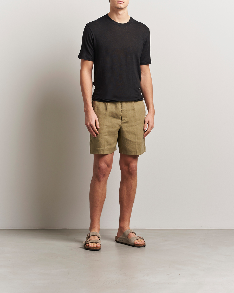 Herren | T-Shirts | Orlebar Brown | Standard Linen T-Shirt Black