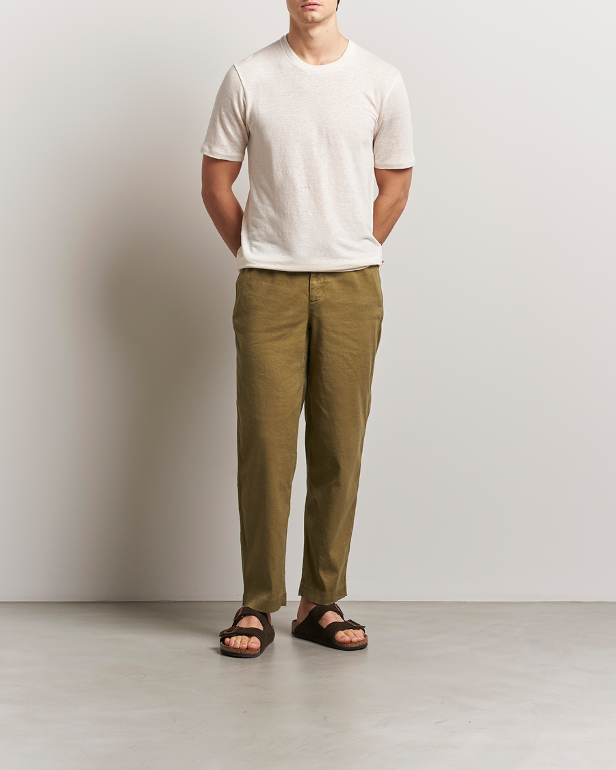 Herren | T-Shirts | Orlebar Brown | Standard Linen T-Shirt Latte