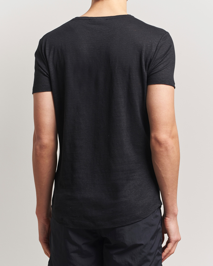 Herren | T-Shirts | Orlebar Brown | Linen T-Shirt Black