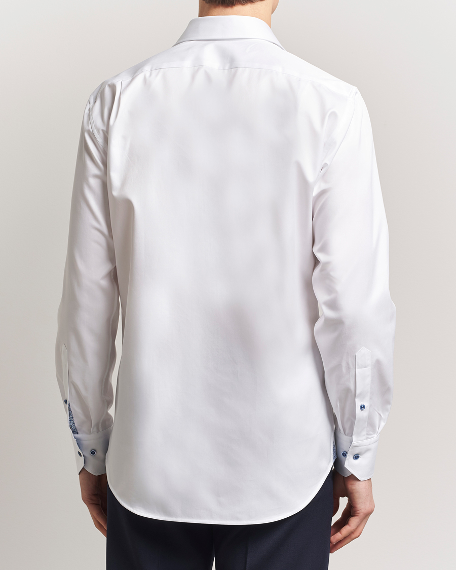 Herren | Hemden | Stenströms | Fitted Body Contrast Cotton Twill Shirt White