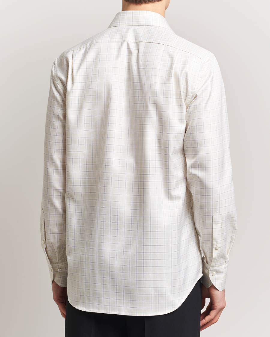 Herren | Hemden | Stenströms | Fitted Body Checked Shirt Beige