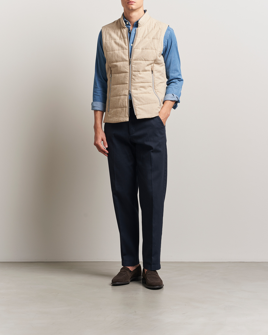 Herren | Jacken | Stenströms | Linen/Alcantar Vest Beige