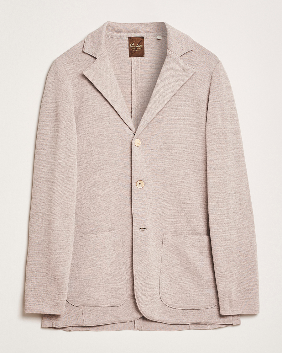 Herren | Sakkos | Stenströms | Milano Knitted Blazer Beige