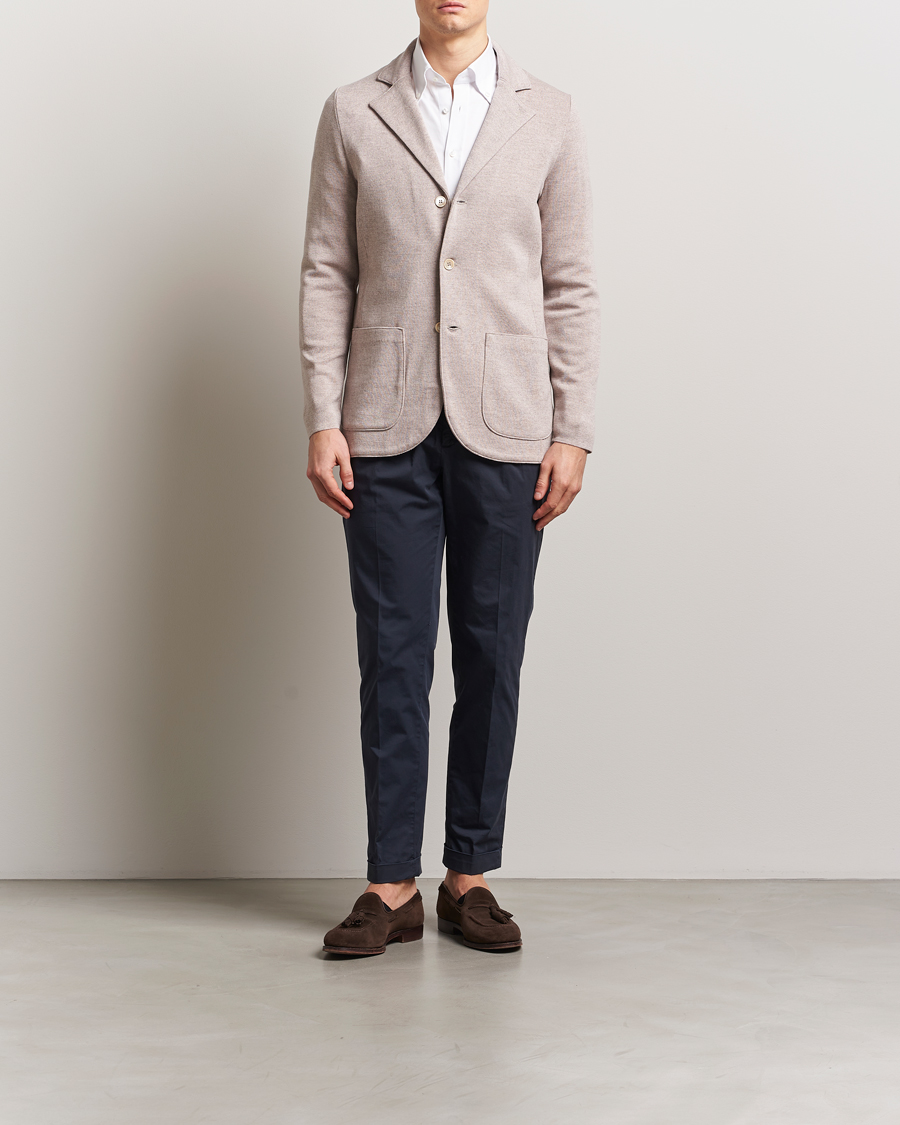 Herren | Sakkos | Stenströms | Milano Knitted Blazer Beige