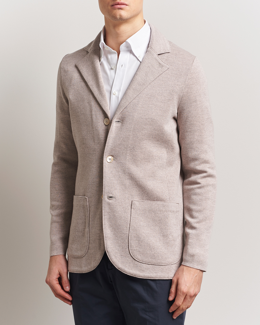 Herren | Sakkos | Stenströms | Milano Knitted Blazer Beige