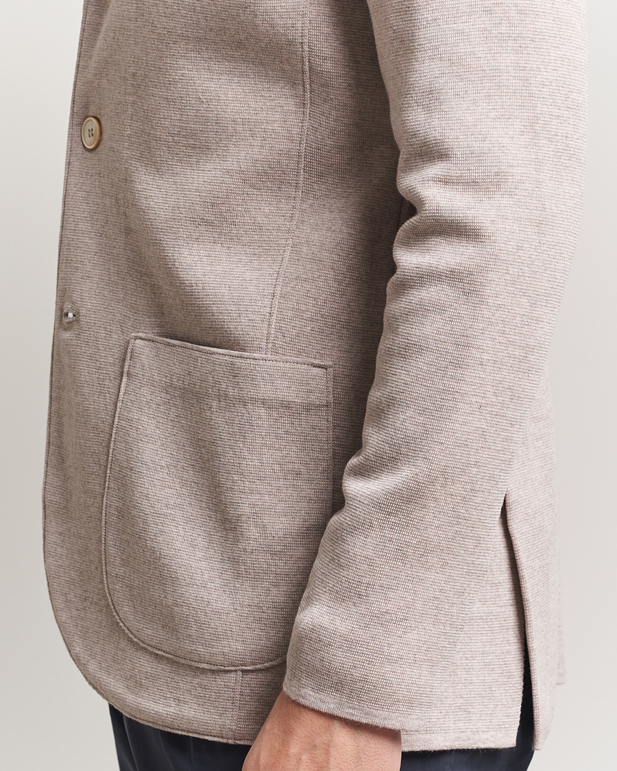 Herren | Sakkos | Stenströms | Milano Knitted Blazer Beige