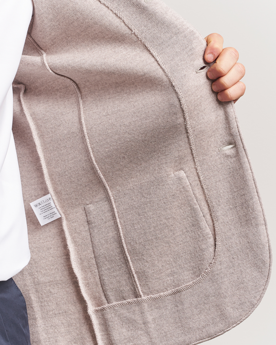 Herren | Sakkos | Stenströms | Milano Knitted Blazer Beige