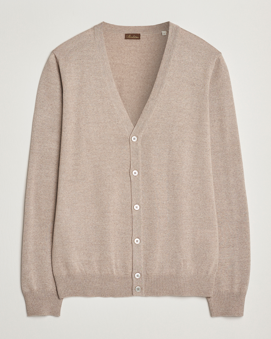 Herren | Pullover | Stenströms | Merino Cardigan Beige