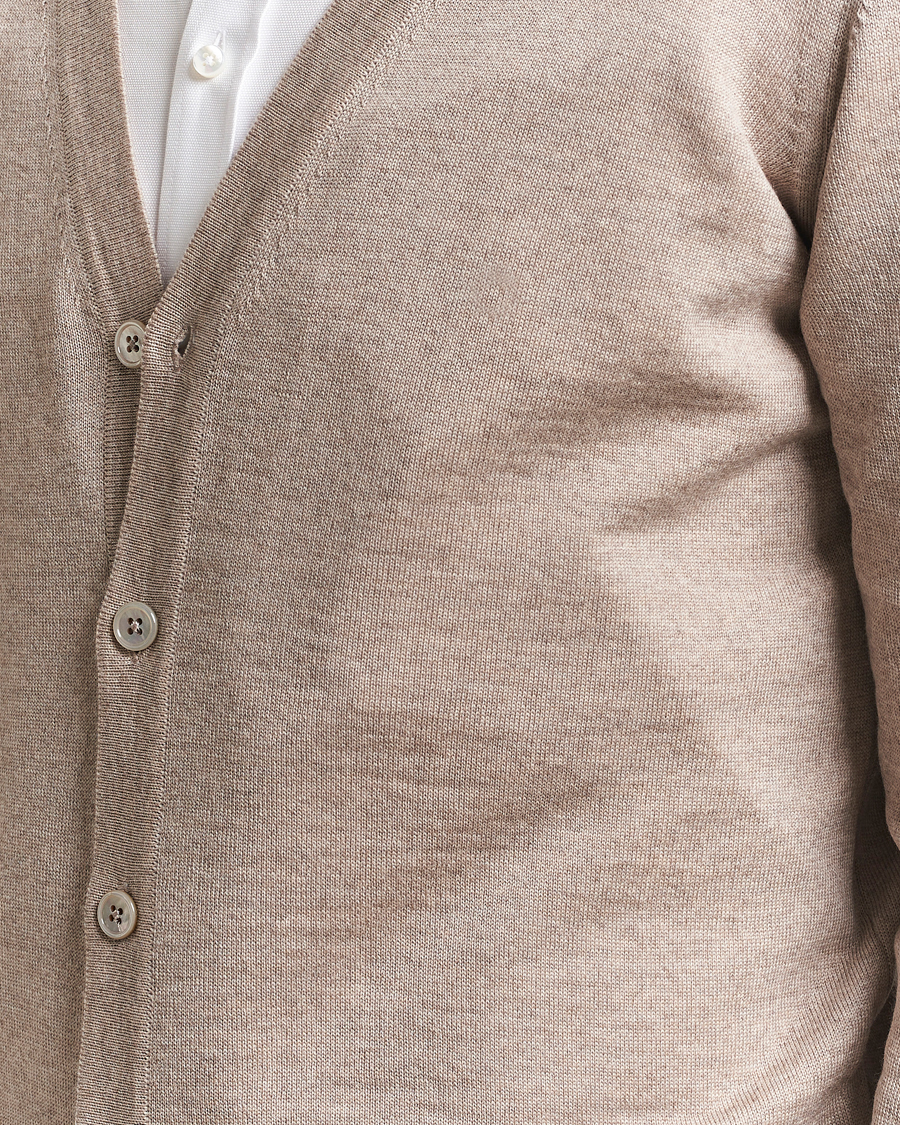 Herren | Pullover | Stenströms | Merino Cardigan Beige