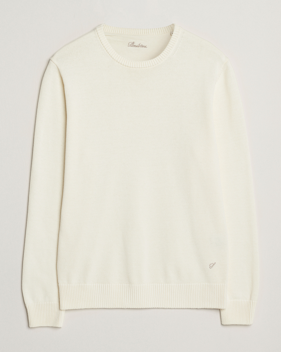 Herren | Pullover | Stenströms | Organic Cotton Knitted Sweater White