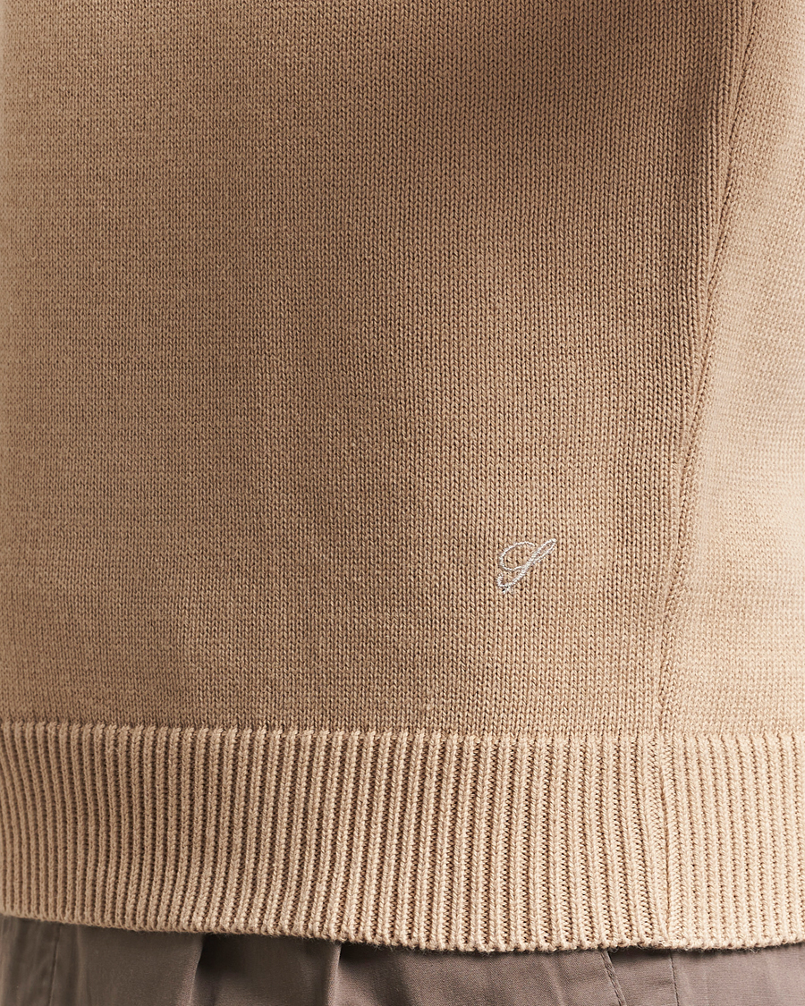 Herren | Pullover | Stenströms | Organic Cotton Knitted Sweater Beige