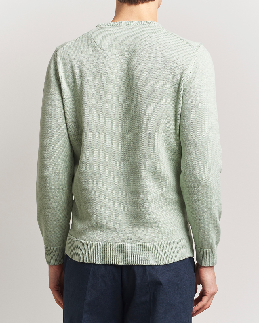 Herren | Pullover | Stenströms | Organic Cotton Knitted Sweater Mint Green