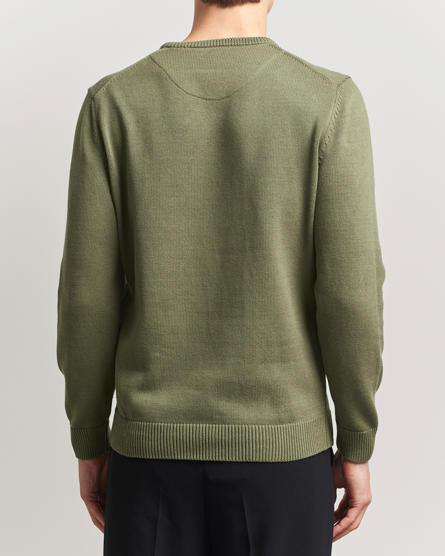 Herren | Pullover | Stenströms | Organic Cotton Knitted Sweater Olive