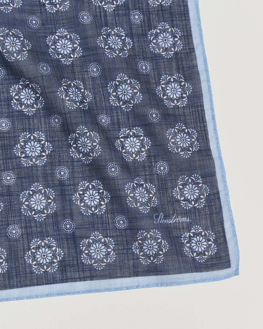 Herren | Stenströms Printed Cotton Bandana Navy | Stenströms | Printed Cotton Bandana Navy