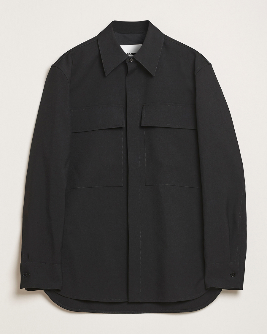 Herren | Hemden | Jil Sander | Double Pocket Gabardine Overshirt Black