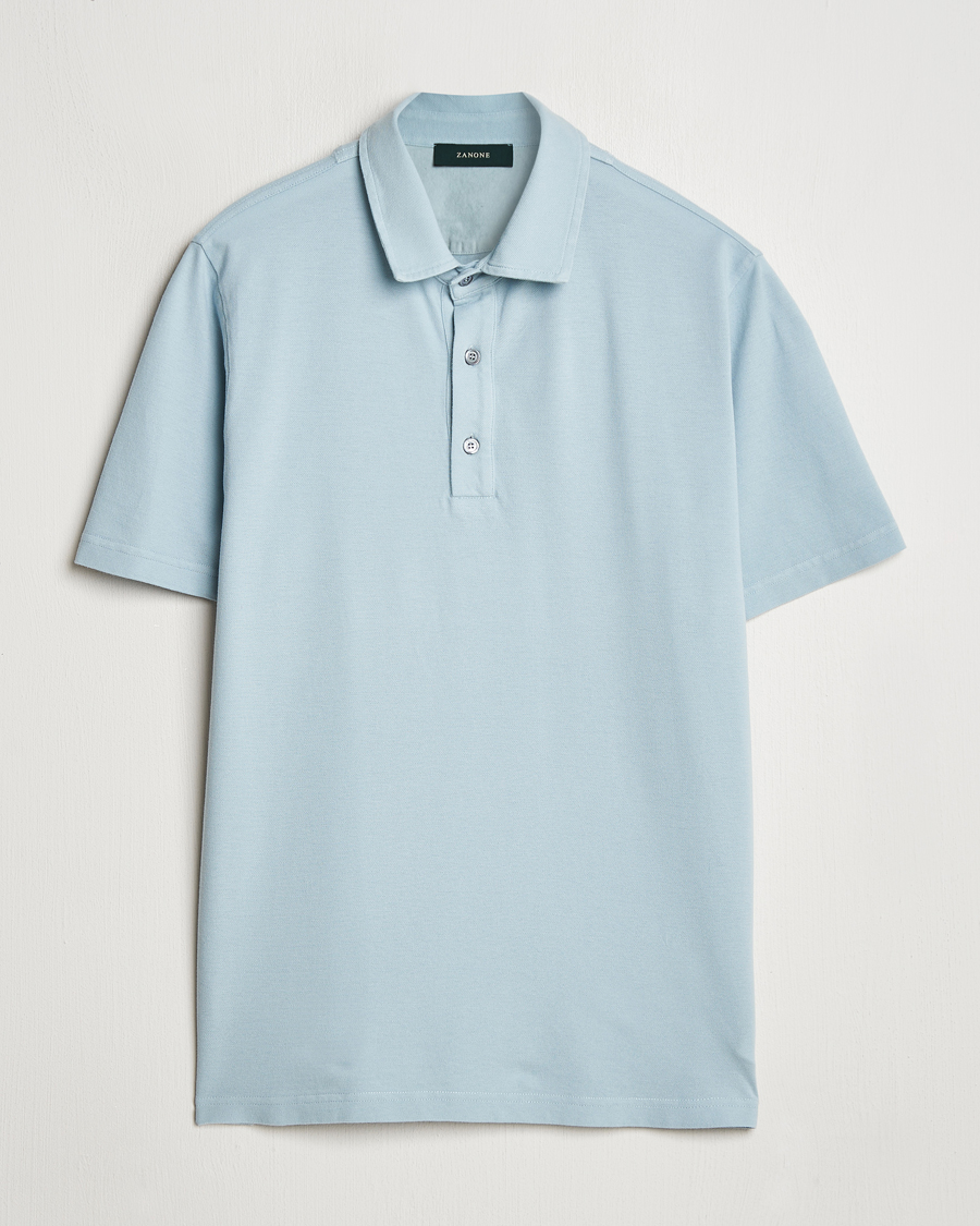 Herren | Poloshirts | Zanone | Soft Cotton Piquet Polo Light Blue