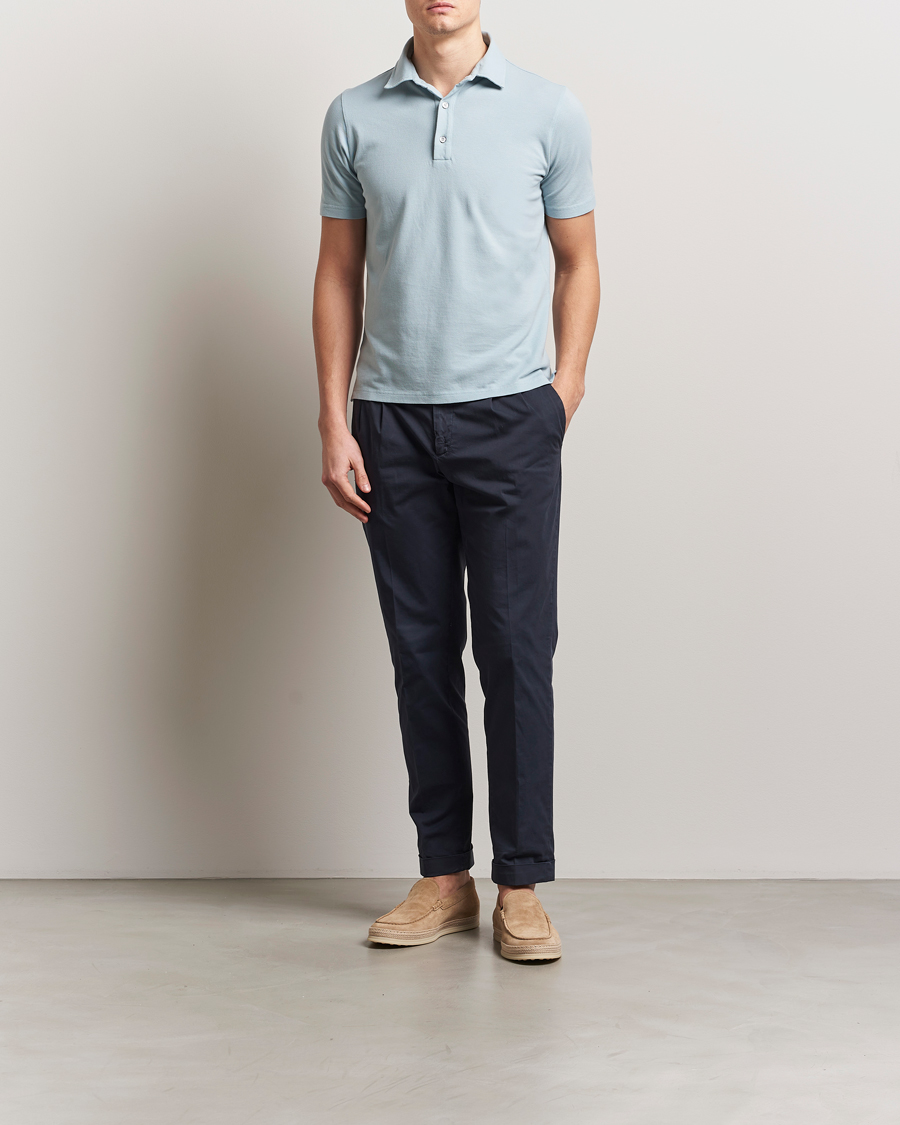 Herren | Poloshirts | Zanone | Soft Cotton Piquet Polo Light Blue