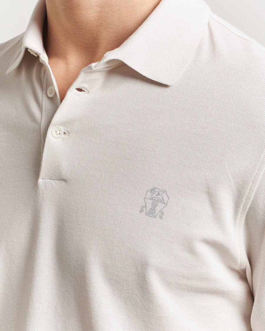 Herren | Poloshirts | Brunello Cucinelli | Short Sleeve Logo Polo Off White